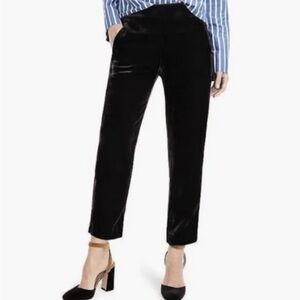 J.Crew Pull-on Easy Pant in Black Velvet Relaxed Ankle Pants 6 Elastic Waist